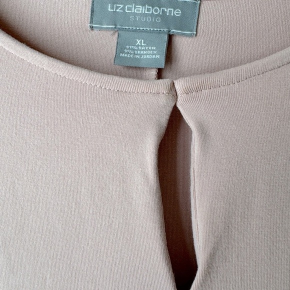 Liz Claiborne Women’s Cotton Spandex Pink Top Size XL - Picture 3 of 4